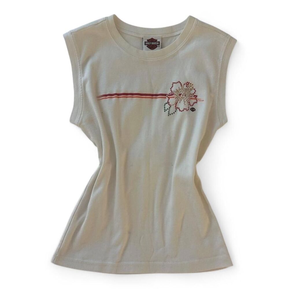 Harley-davidson Women's White and Cream Vest